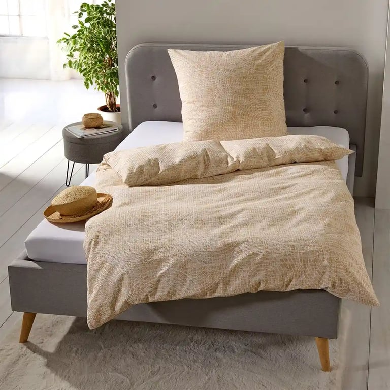 Traumschlaf Seersucker Bettwäsche Sydney beige